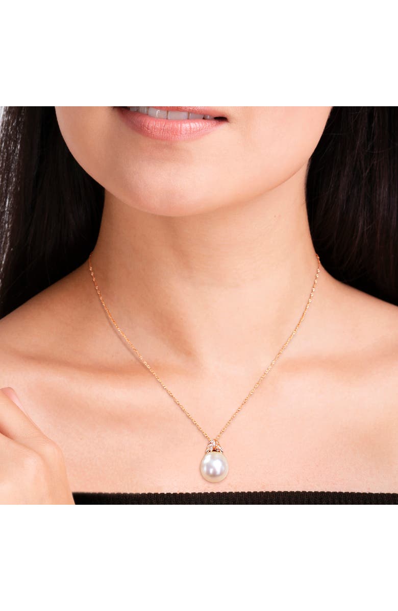 Julianna B. South Sea Pearl & Diamond Necklace 14k Rose Gold, Alternate, color, Cultured South Sea Pearl