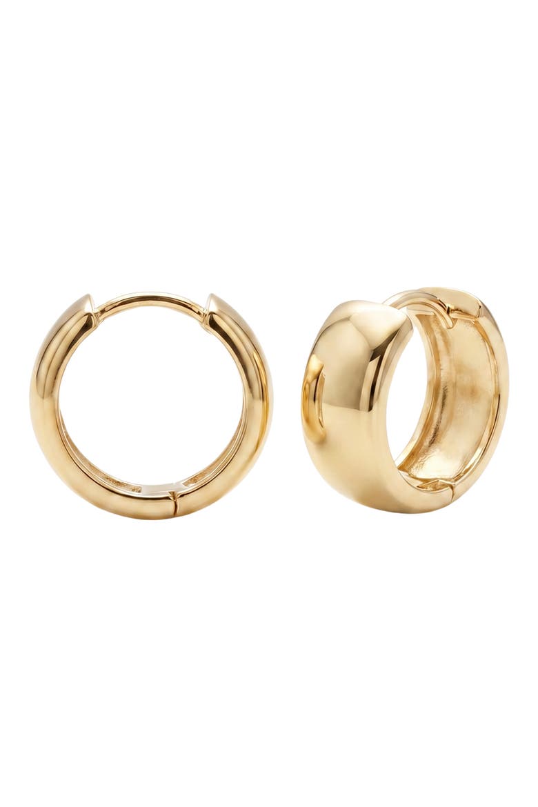 Chunky Huggie Hoop Earrings, Main, color, GOLD