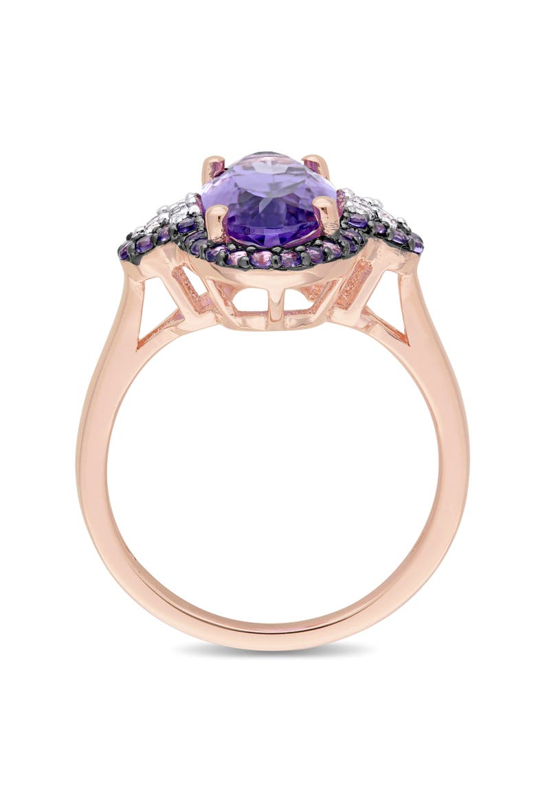 Amethyst & White Topaz Halo Ring, Alternate, color, Amethyst