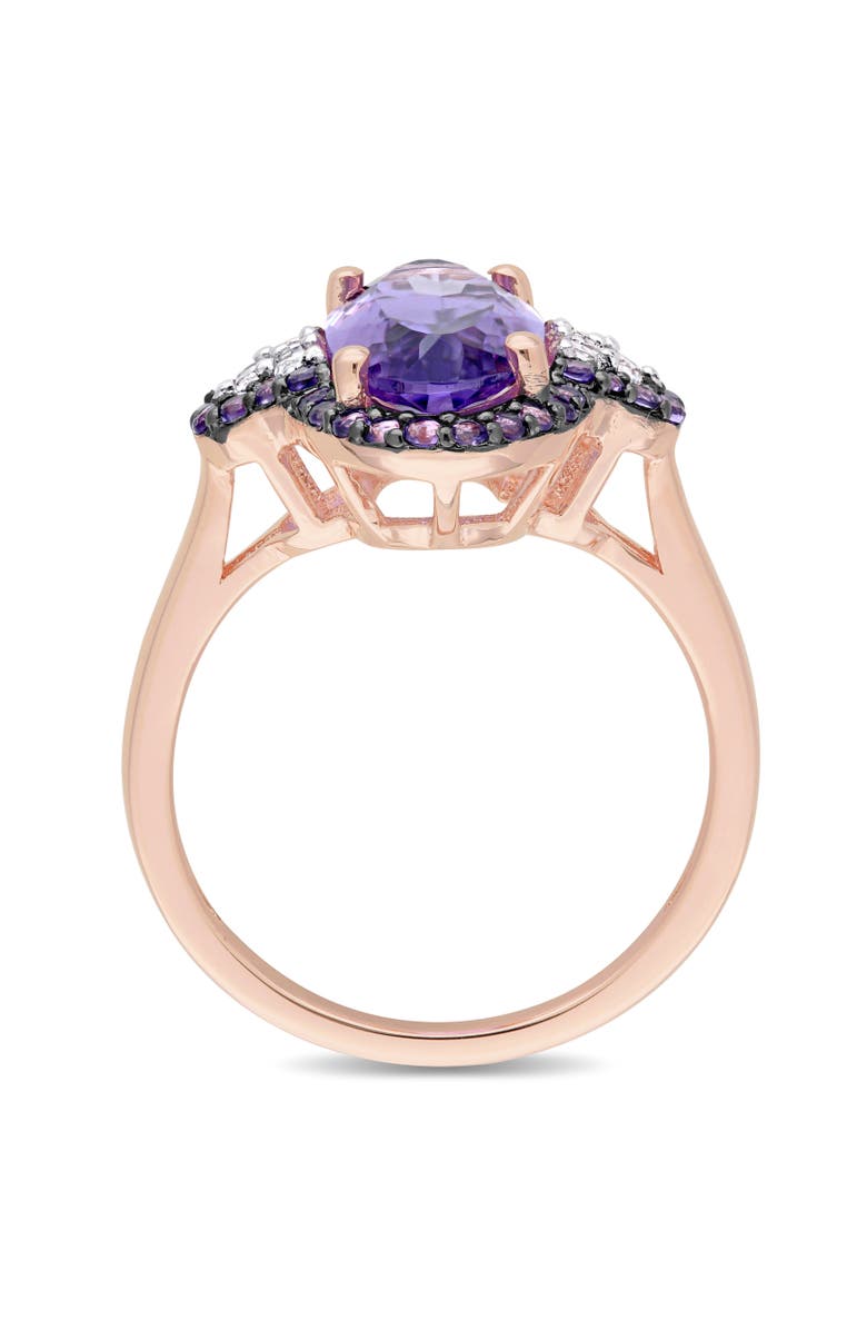 Julianna B. Amethyst & White Topaz Halo Ring, Alternate, color, Amethyst