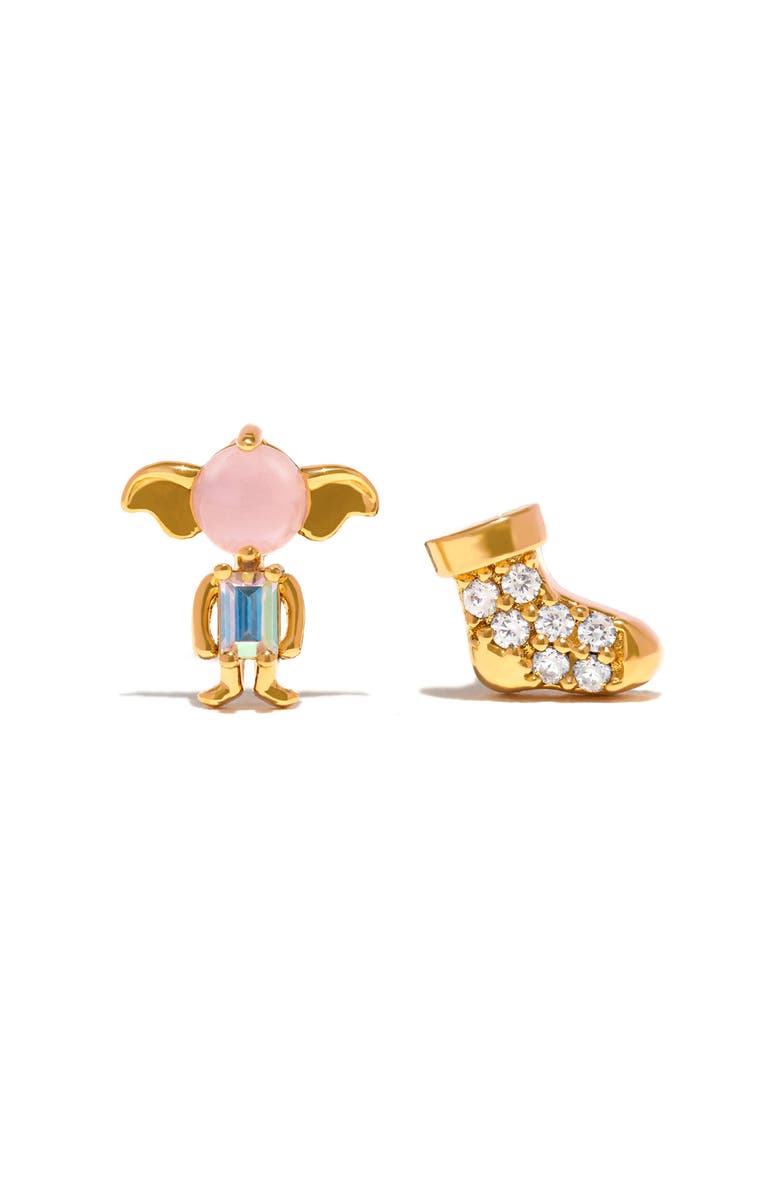 Girls Crew Harry Potter<sup
™</sup
 Dobby is a Free Elf Mismatched Stud Earrings, Alternate, color, Gold