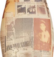 Jean Paul Gaultier Newspaper Print Mesh Miniskirt