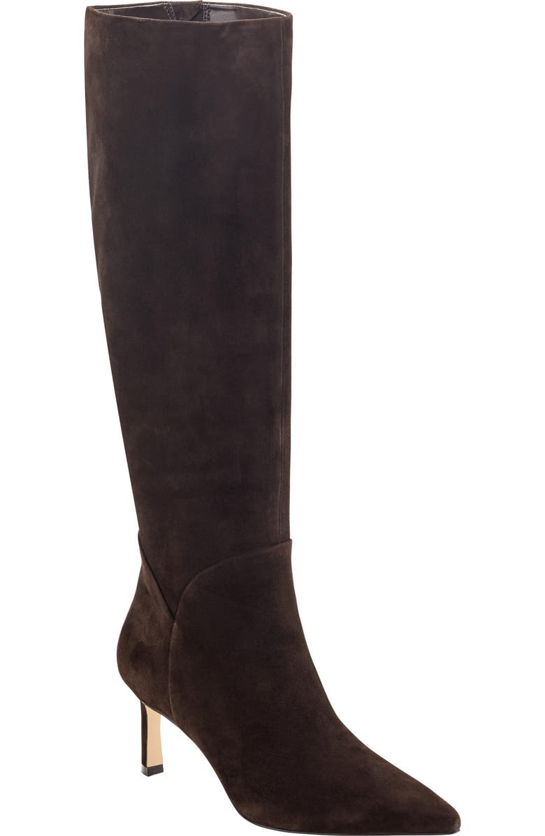Marc Fisher LTD Sabrina Knee High Boot, Main, color, Dark Brown Seude