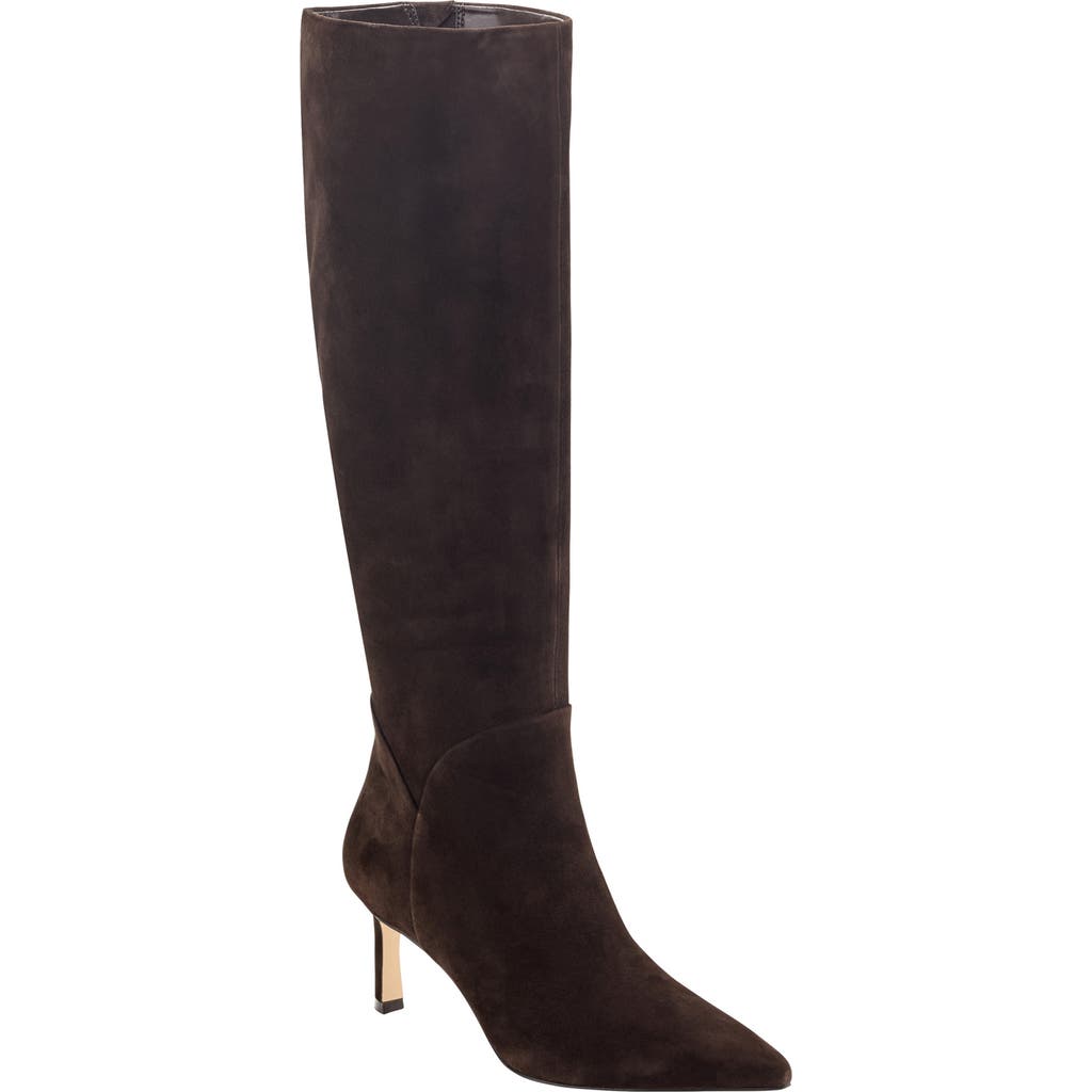 Marc Fisher Ltd Eva Pointed Toe Knee High Boot In Brown