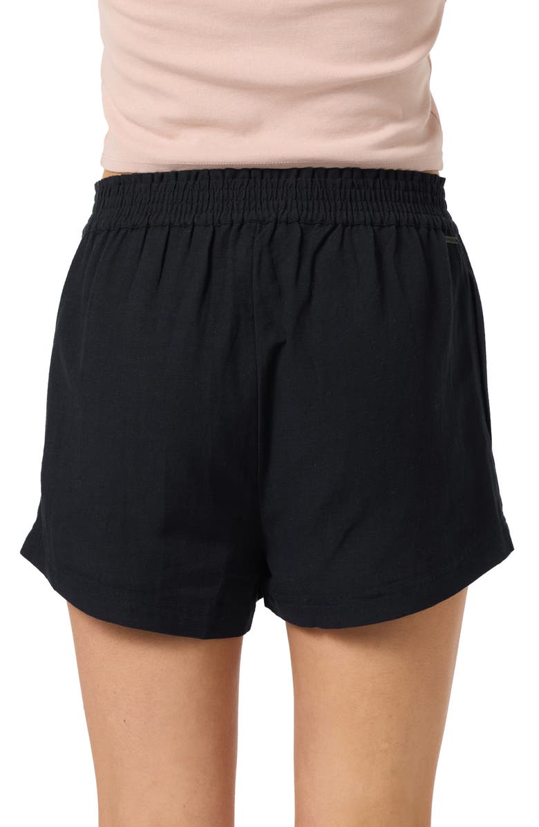 O'Neill Sanders Smocked Waist Shorts, Alternate, color, Black
