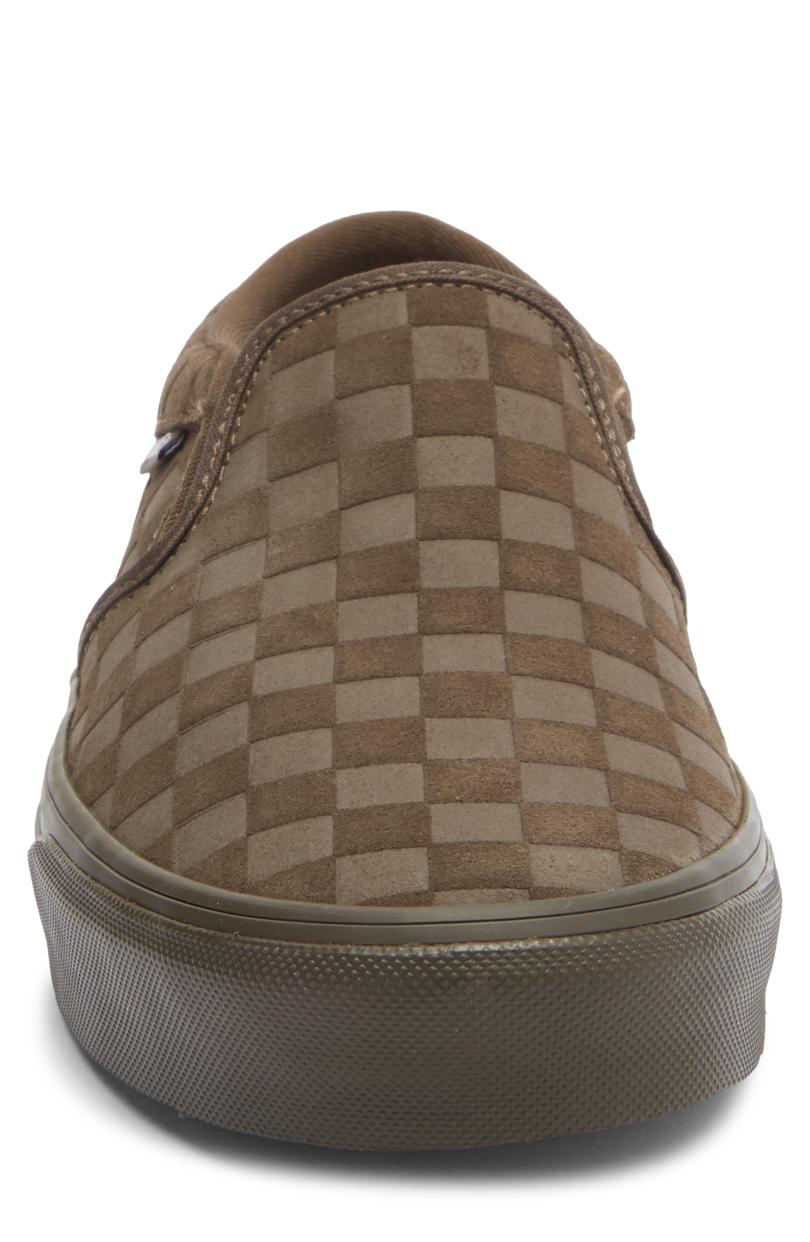 Vans Asher Sneaker, Alternate, color, Embossed Suede Coal Brown