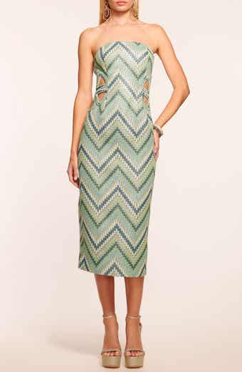 Ramy Brook Clare Waist Cutout Strapless Midi Dress