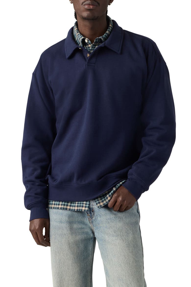 Leo Rugby Sweatshirt, Main, color, NAVY BLAZER