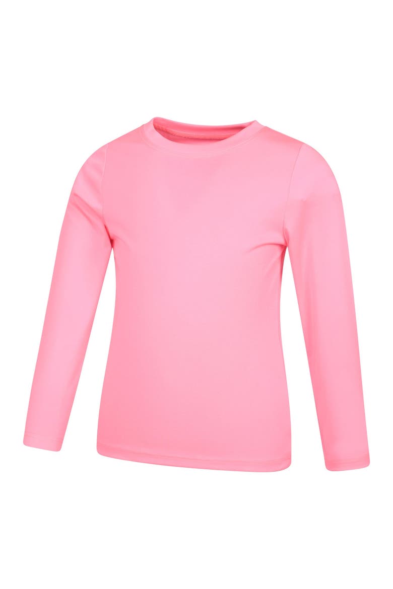 Childrens/Kids Aqua Long-Sleeved Swimming T-Shirt, Alternate, color, Bright Pink