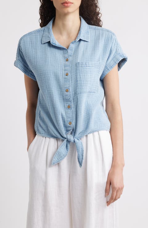 Rosalia Tie Front Cotton Top