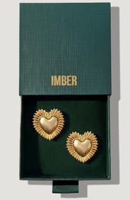 IMBER Oversize Puffy Heart Statement Earrings