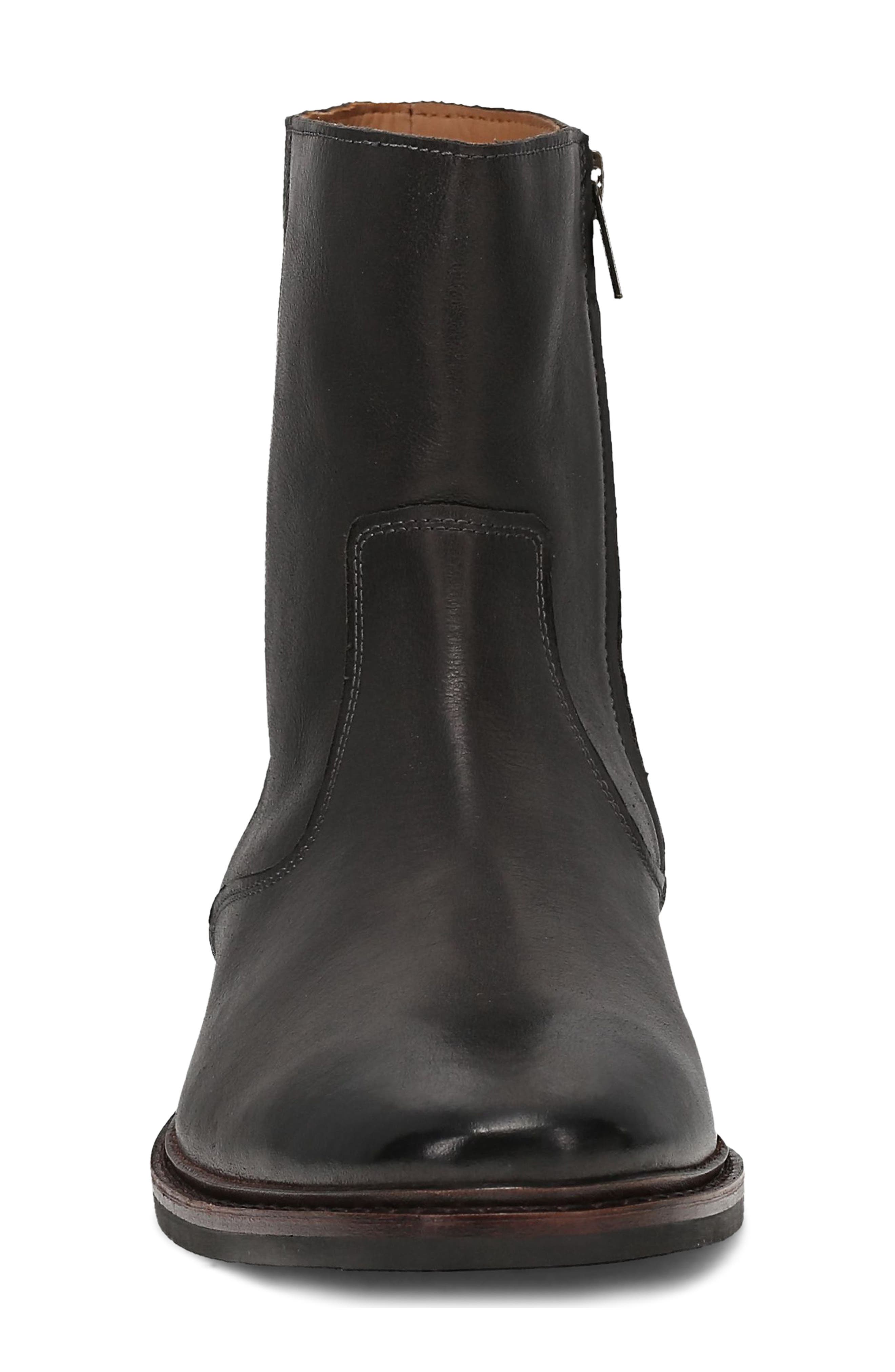 Paul Inside Zip Leather Boot, Alternate, color, GRANITE
