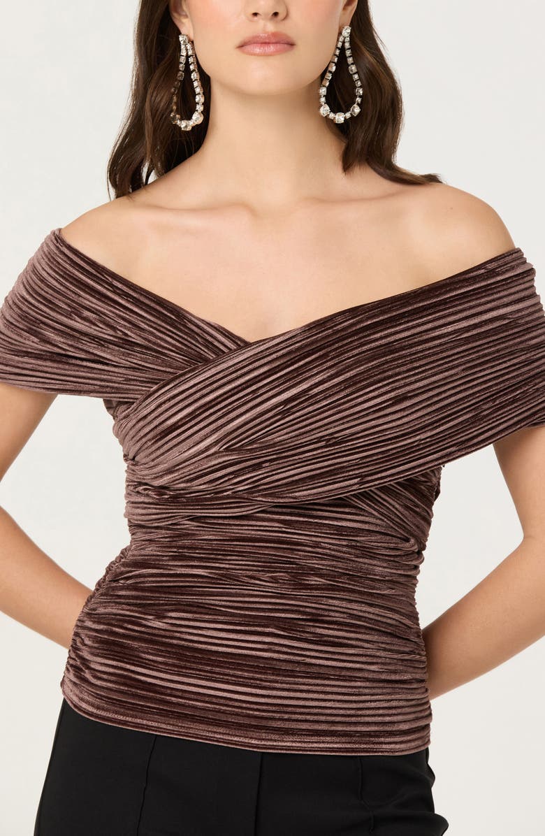 ASTR the Label Mallina Off the Shoulder Top, Alternate, color, Mushroom