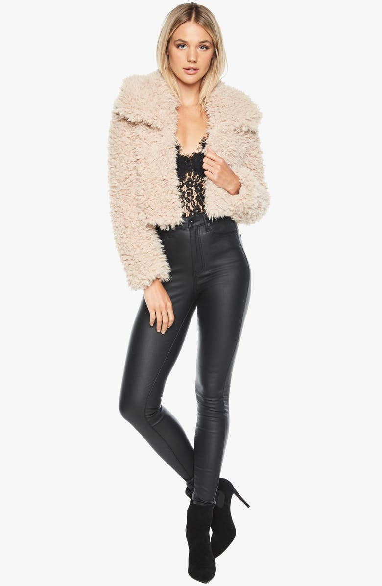 Bardot Faux Fur Jacket, Alternate, color, 