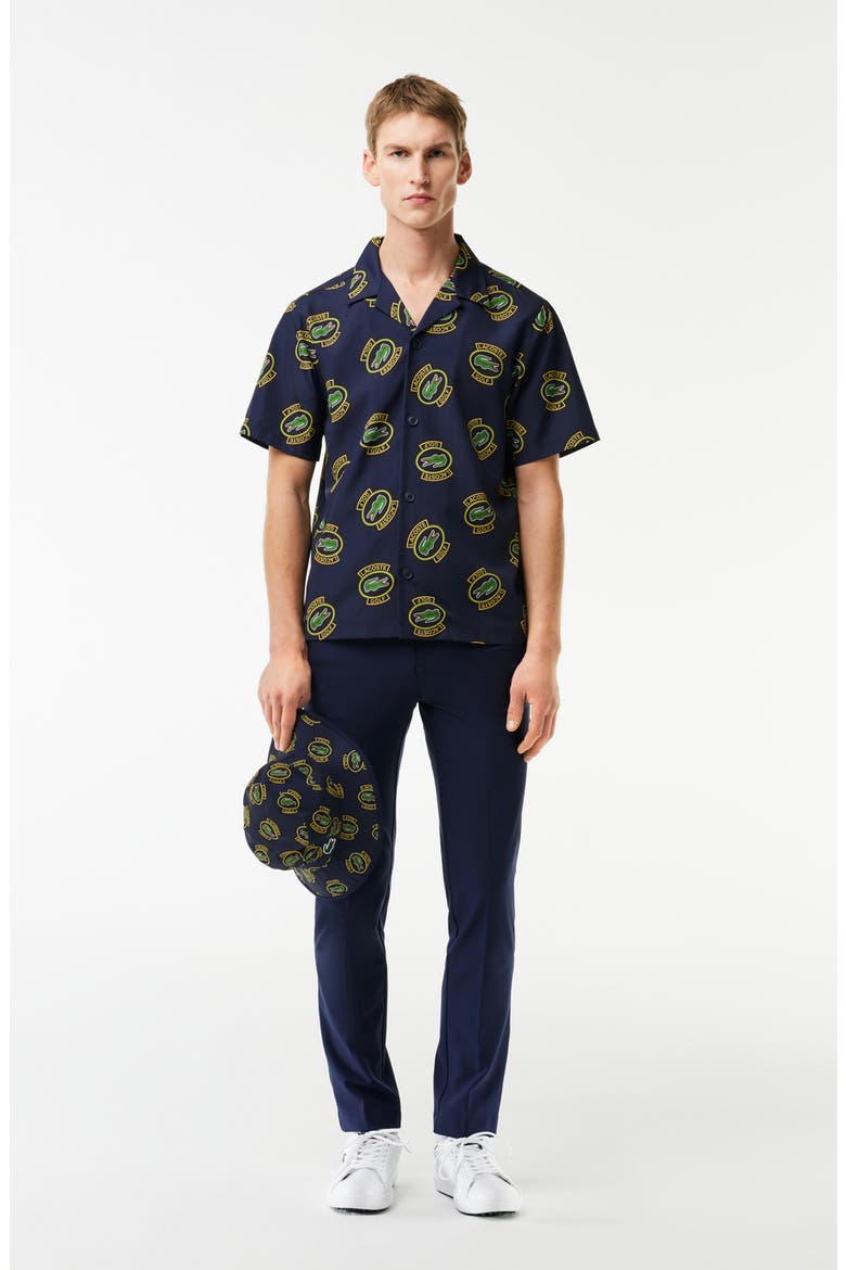 Regular Fit Performance Golf Short Sleeve Button-Up Shirt, Alternate, color, IR0 MARINE/ ANANAS-NOIR