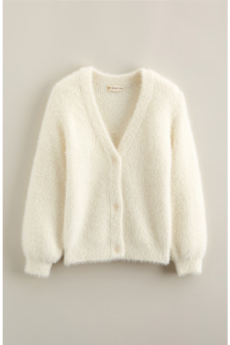 Kids' Eyelash Chenille Cardigan, Main, color, IVORY EGRET