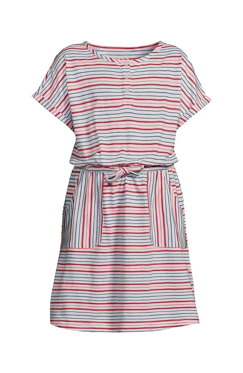 Lands' End Girls Short Sleeve Henley Jersey Dress, Alternate, color, 