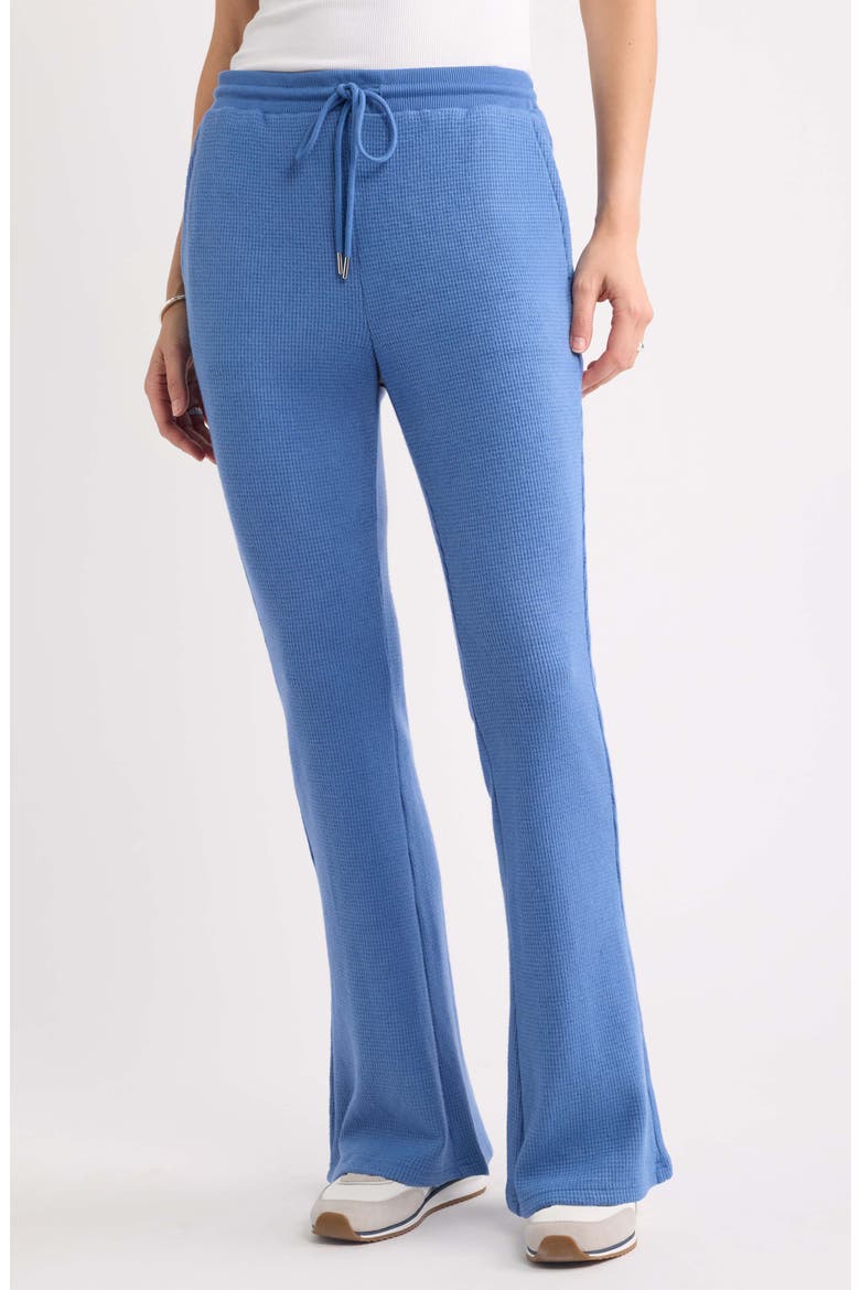 Waffle Flare Leg Pants, Main, color, BLUE GLORY