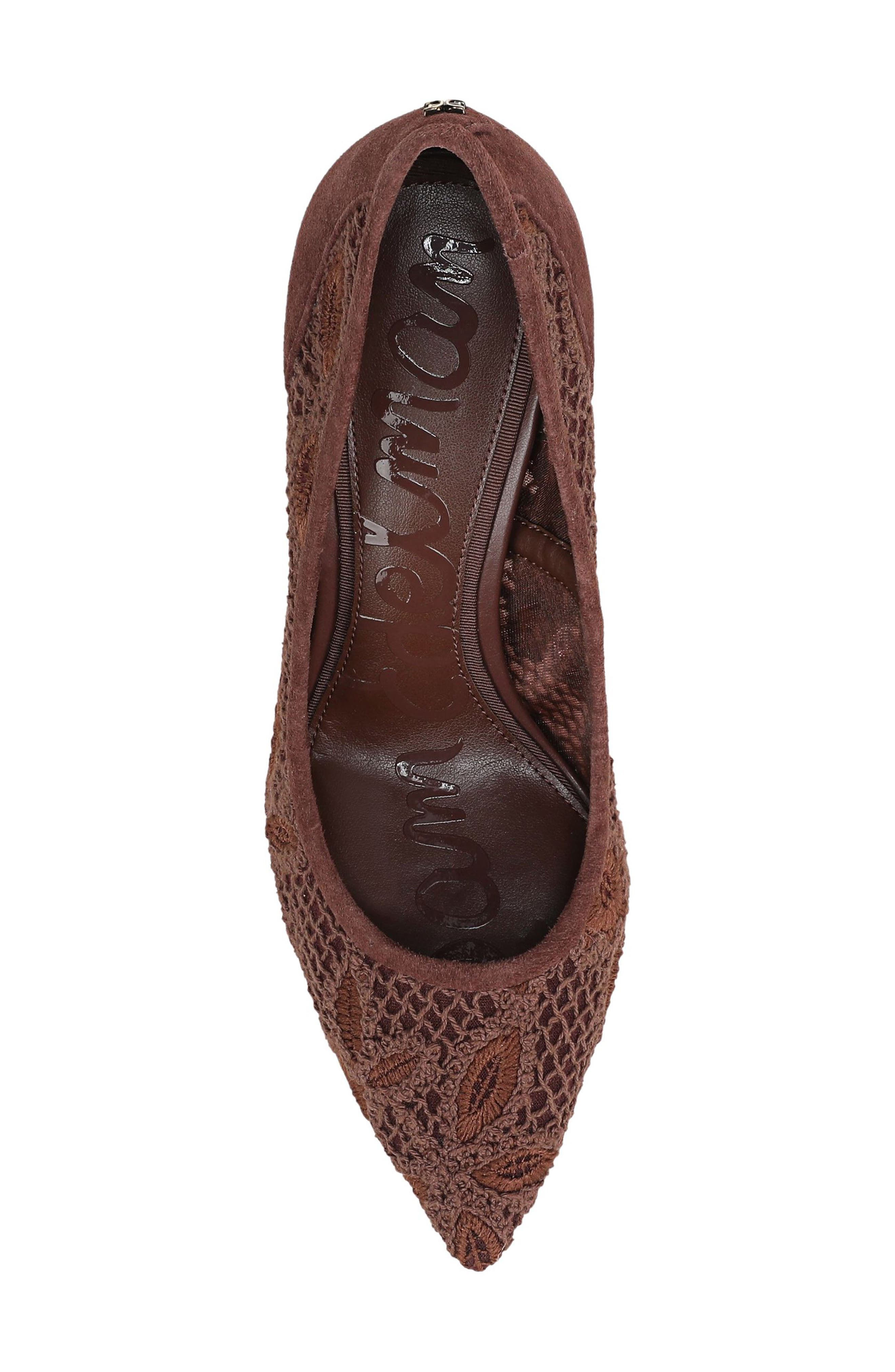 Sam Edelman Hazel Mesh Pointed Toe Pump, Alternate, color, Ande Brown