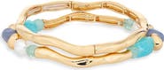 NORDSTROM RACK Set of 2 Faux Pearl Beaded Molten Stretch Bracelets