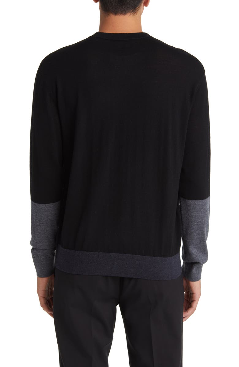 Emporio Armani Tonal Colorblock Wool Sweater, Alternate, color,