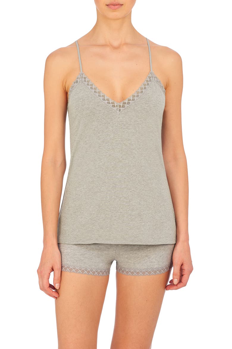 Bliss Lace Edge High-Low Cotton Camisole, Alternate, color, LT GRY HTH