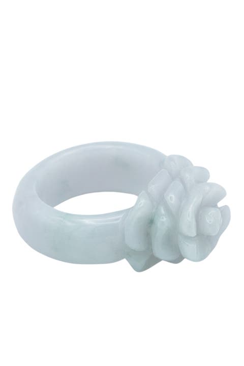 Rose Off-white jade ring