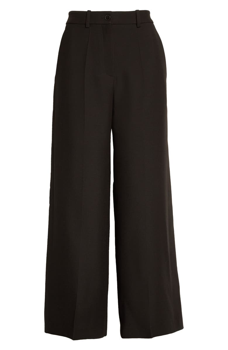 Valentino High Waist Straight Leg Crop Virgin Wool & Silk Pants, Alternate, color,