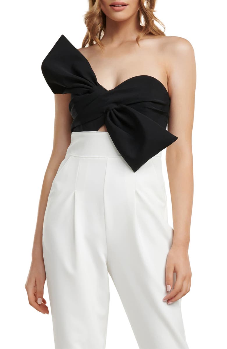 Ever New Two-Tone Bow Bodice Jumpsuit, Alternate, color, 