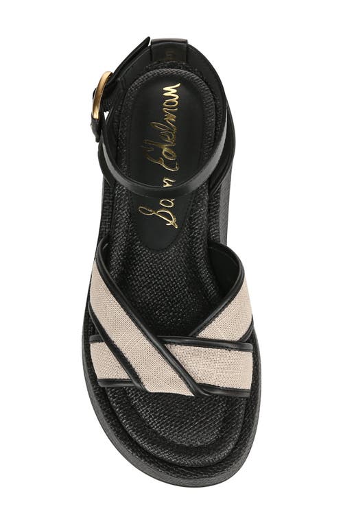 Shop Sam Edelman Nylie Woven Wedge Platform Sandal In Natural/black