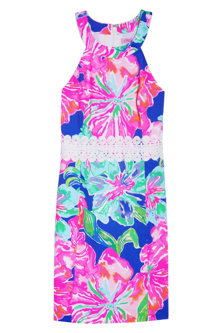 Ashlyn Sheath Dress, Alternate, color, BECKON BLUE JUNGLE UTOPIA