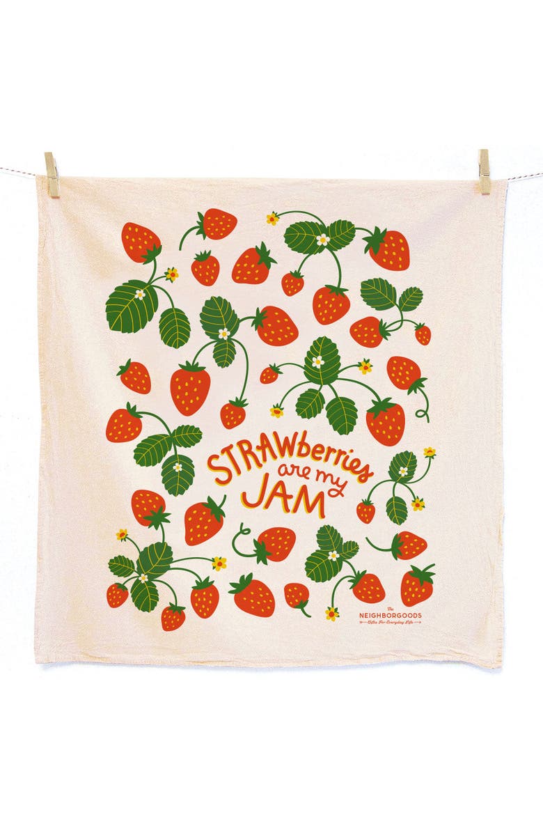The Neighborgoods Strawberry Dish Towel + Sponge Cloth Gift Set, Main, color, Red