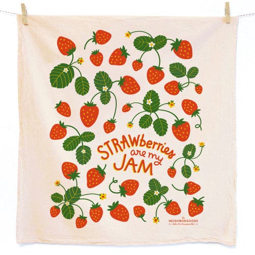 The Neighborgoods Strawberry Dish Towel + Sponge Cloth Gift Set In Multi