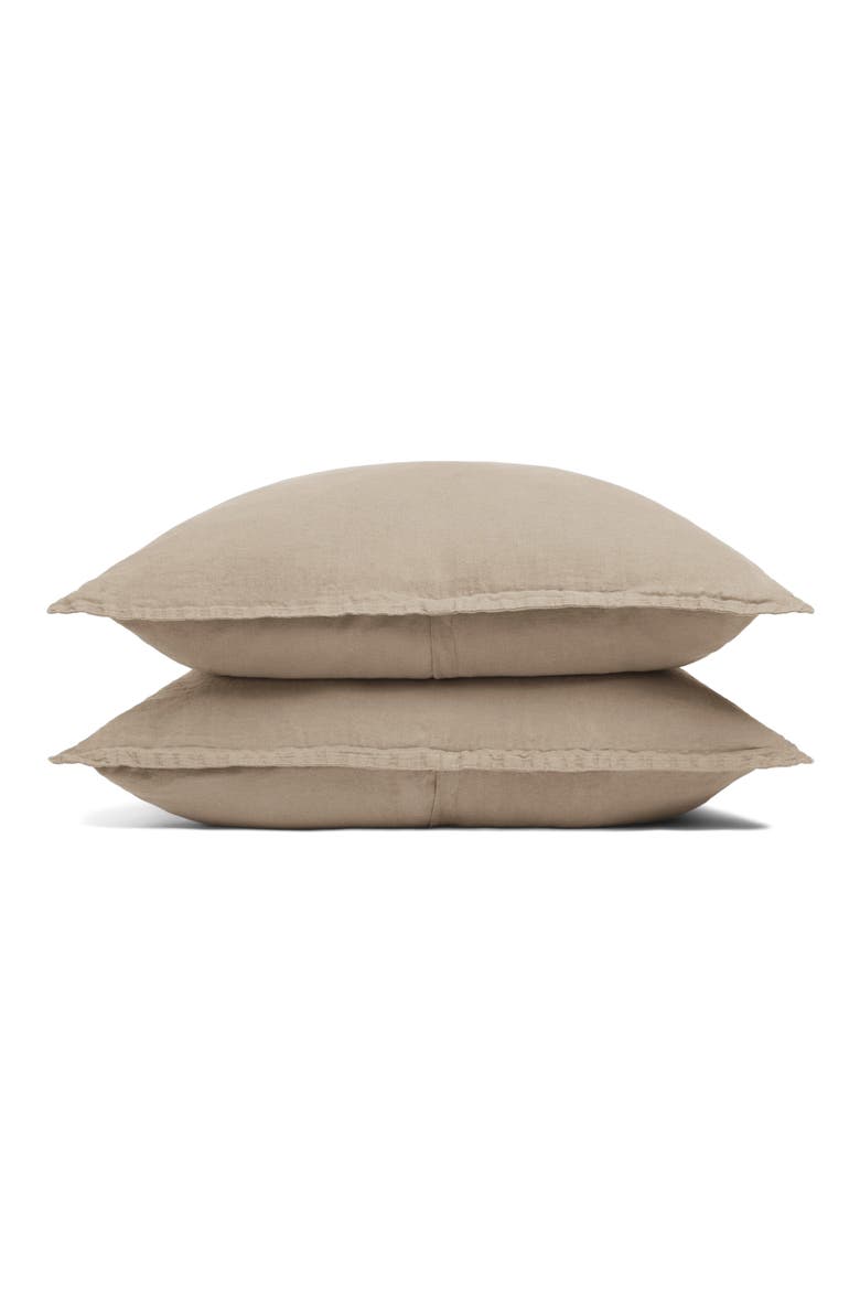 Set of 2 Linen Shams, Main, color, TOAST