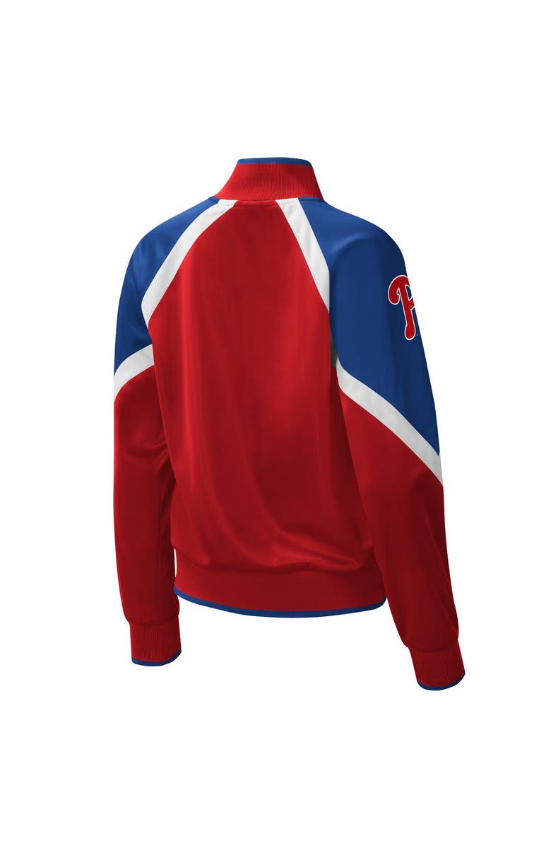 STARTER Women's Starter Red Philadelphia Phillies Touchdown Raglan Full-Zip Track Jacket, Alternate, color,