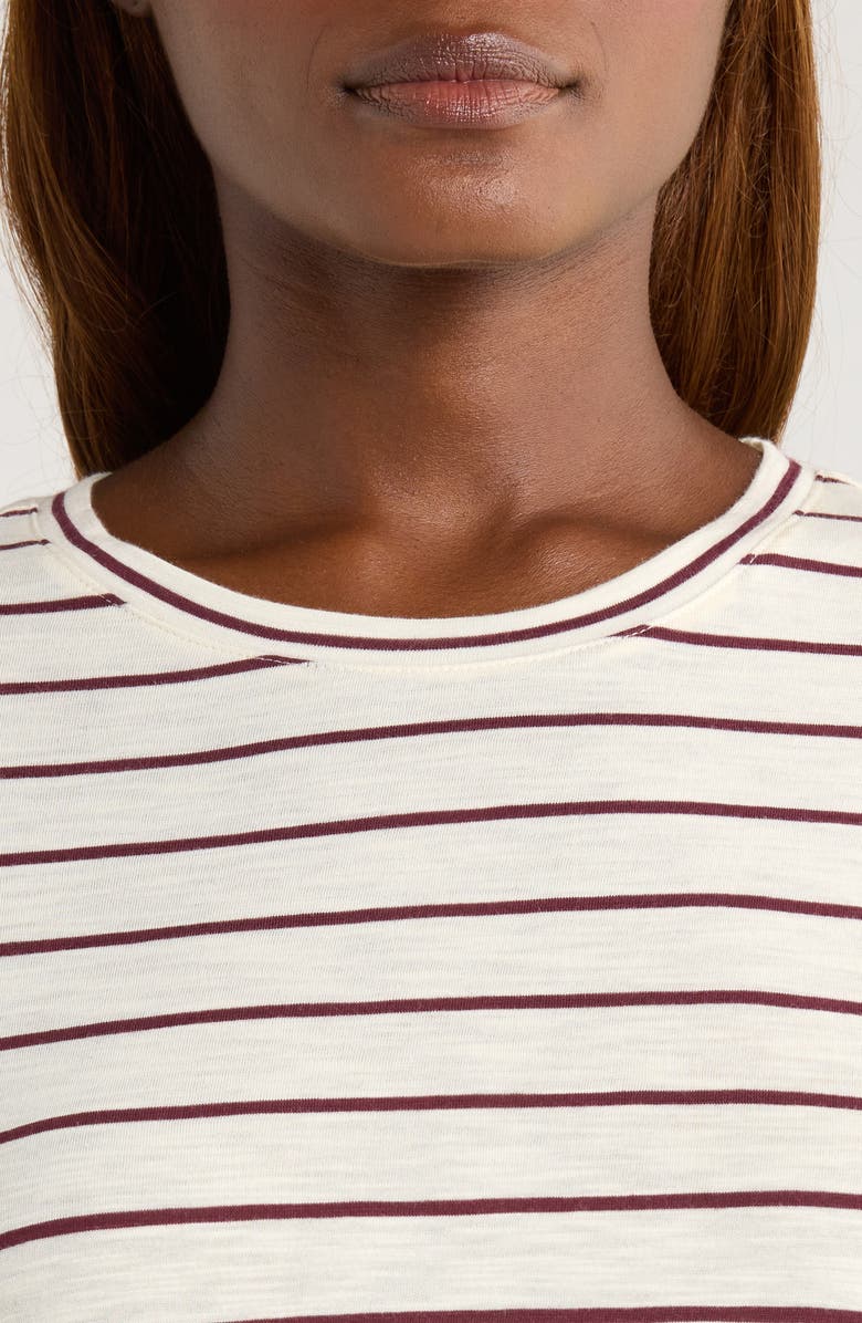 Marine Layer Stripe Crewneck Shirt, Alternate, color, White/ Fig Stripe