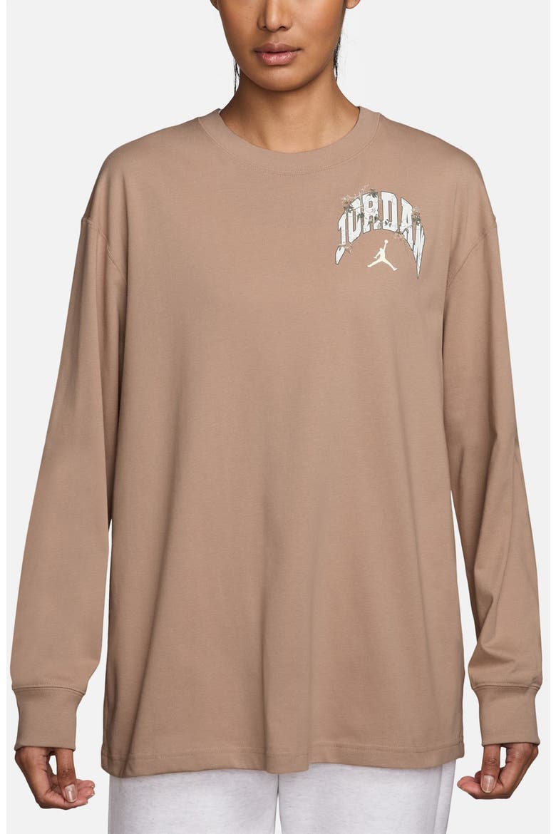 Brooklyn Long Sleeve Cotton Oversize Graphic T-Shirt, Main, color, HEMP/ SAIL