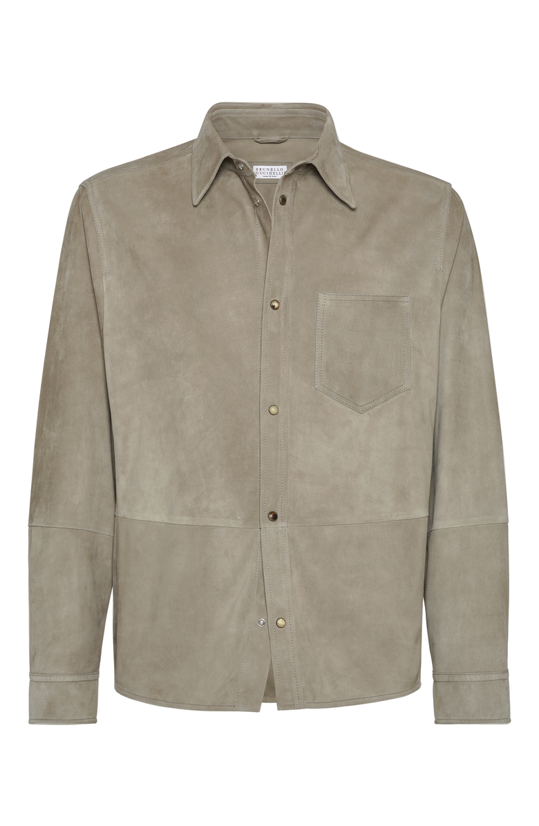 Brunello Cucinelli Double-face suede overshirt, Main, color,