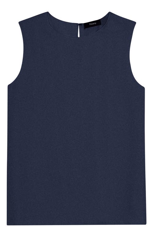 Theory Sleeveless Silk Blouse In Blue