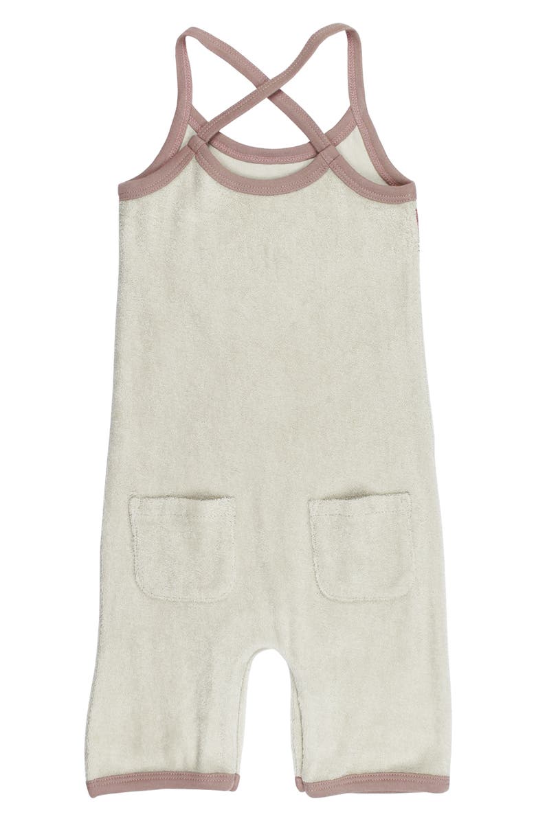 L'ovedbaby Stripe Appliqué Sleeveless Organic Cotton Terry Overalls, Alternate, color, 