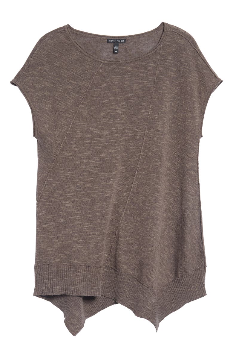 Eileen Fisher Cap Sleeve Organic Linen & Cotton Scoop Neck Top, Alternate, color,