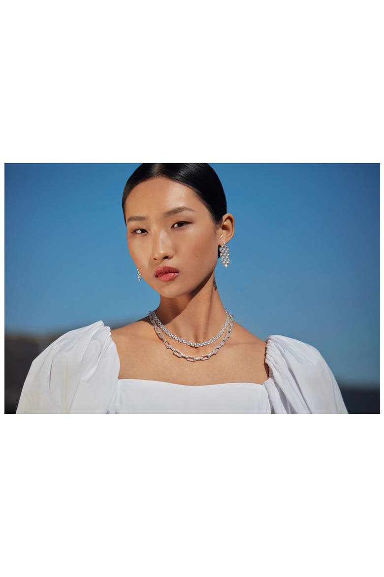Heirloom Chain Cocktail Drop Earrings, Alternate, color, SILVER