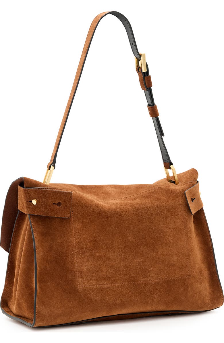 AllSaints Ursa Nubuck Leather Satchel, Alternate, color,