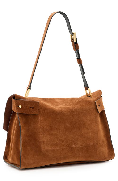 Shop Allsaints Ursa Nubuck Leather Satchel In Cognac Brown
