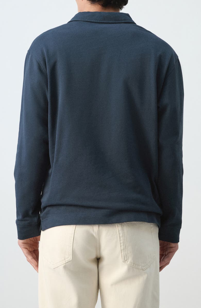 MANGO Cotton Embroidered Graphic Polo, Alternate, color, Navy