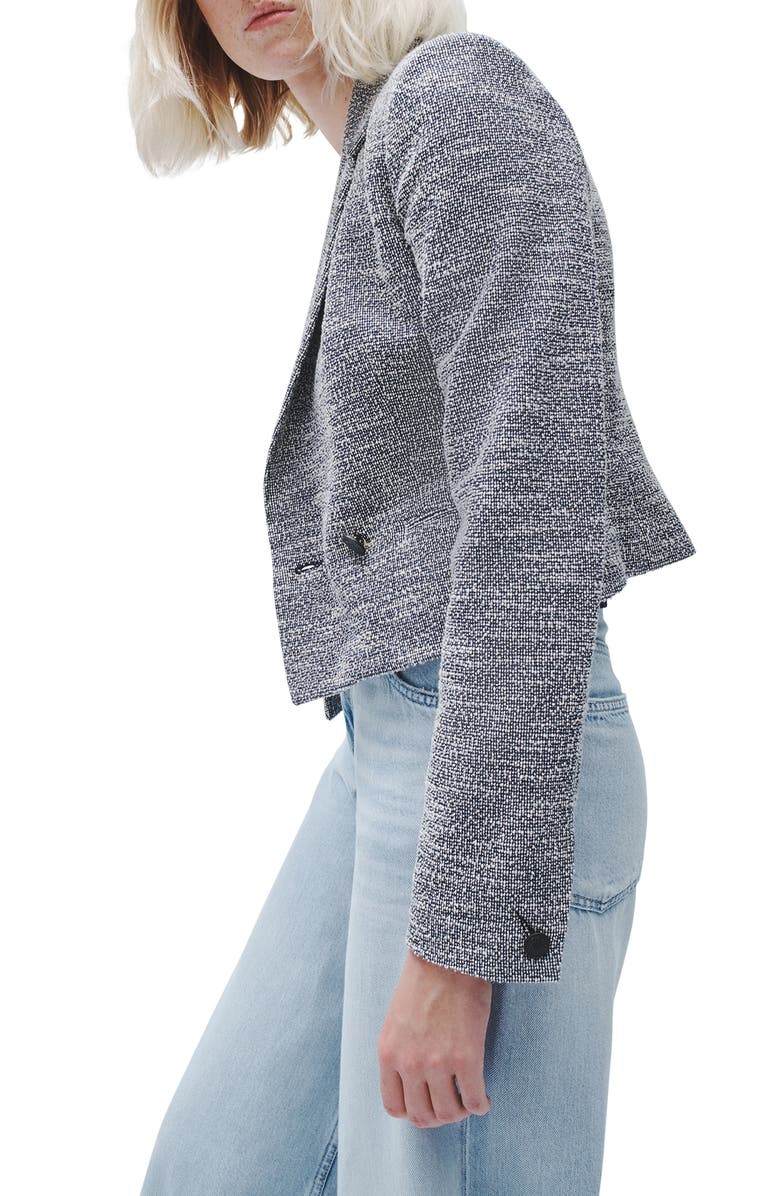 rag & bone Josie Italian Tweed Blazer, Alternate, color, Nvywhiteml