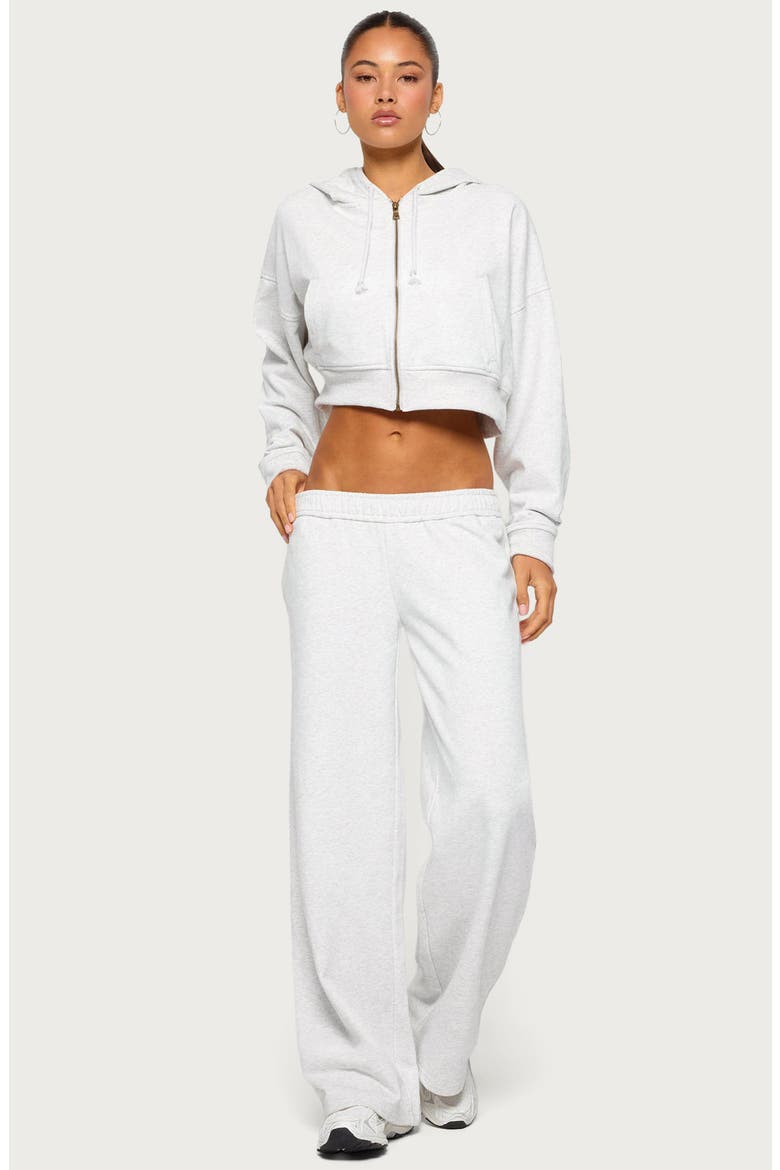 Byrdi Crop Zip-Up Hoodie, Alternate, color, GRAY-MELANGE