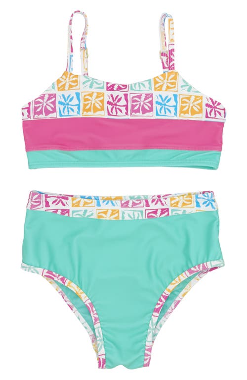 Feather 4 Arrow Kids' Block Party Upf 50+ Two-piece Swimsuit In Multi