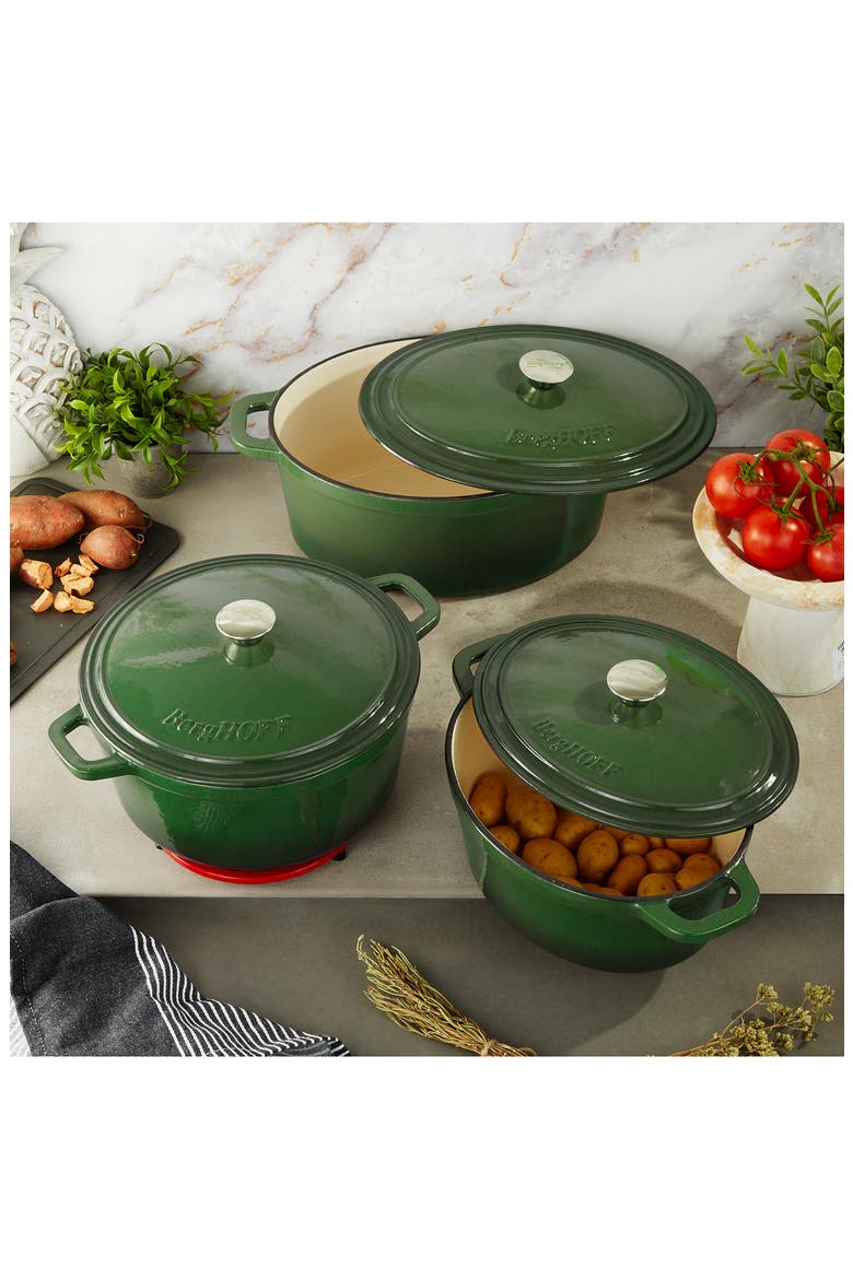 Neo 6-Piece Cast Iron Dutch Oven Cookware Set, Alternate, color, GREEN
