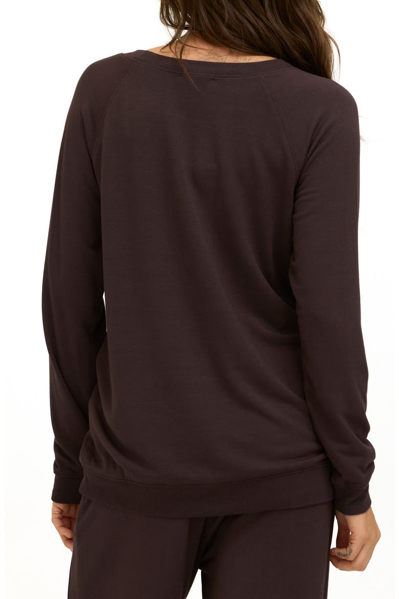 Priscilla Feather Fleece Sweatshirt, Alternate, color, COCOA